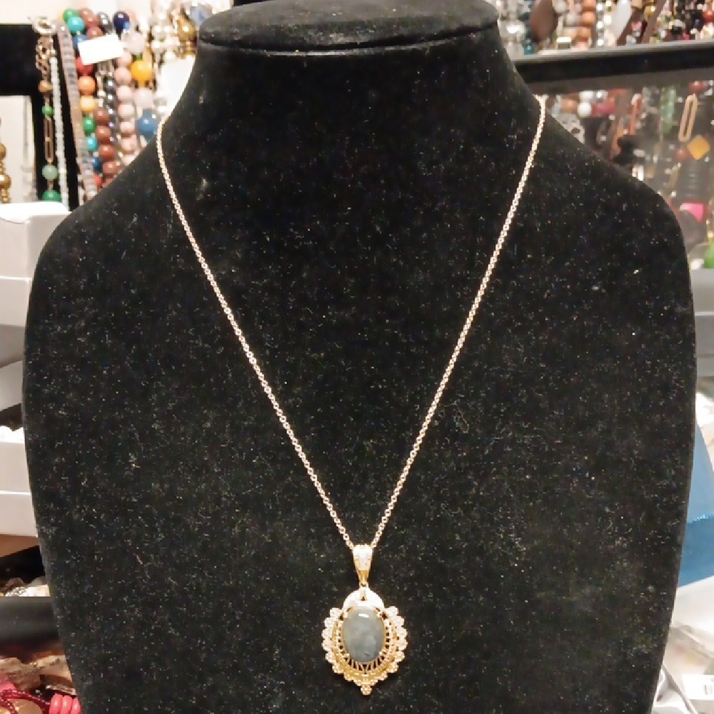 EverTrue Malagasy Labradorite 10.25 ctw Pendant in 18K YG Plated with ION Plated